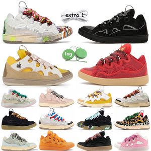 2024 Top Designer Shoes lavin Womens Platform Pink Yellow lavina Leather Curb Sneakers Embossed Mother Child Nappa Calfskin Double woven laces Lavins Mesh trainers