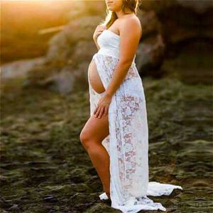 マタニティドレス女性写真撮影夏のレースドレス妊娠マタニティ服の女性の妊娠中のマタニティドレス