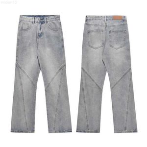 Jeans casual dritti vecchi lavati chiari di marca di moda di High Street R736