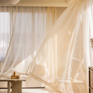 Curtain Nostalgia Sparkling Sheer Curtains Champagne House Decoration Living Room Bright Streamer Tulle Customize 230919