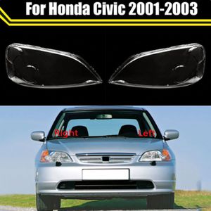 Bil vänster höger strålkastare strålkastarlinsöverdrag för Honda Civic 2001-2003 Strålkastare täcker bil ersättare auto skal