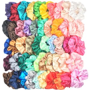 Kopfbedeckung Haarschmuck 25 10 6 Stück Satin Scrunchies Mädchen Gummiband Schwanzhalter Krawatten Gummibänder Mode Frauen Solide Scrunchy 230919