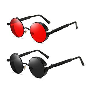 Модные солнцезащитные очки в стиле стимпанк UV400, высококачественные цветные линзы, очки для мужчин и женщин, ретро, круглая металлическая оправа, солнцезащитные очки, очки