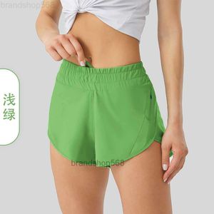 Lu-16 sommarspår som 2,5-tums Hoty Hot Shorts Loose Breattable Snabbtorkning Sport Women's Yoga Pants kjol Mångsidig casual sidoficka gym