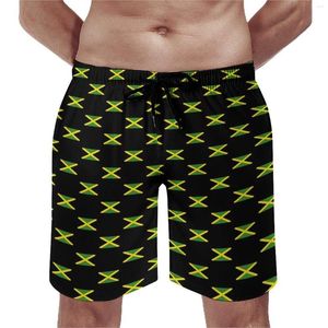 Men's Shorts Jamaican Flag Board Summer Jamaica Fashion Funny Beach Running Quick Dry Custom Trunks