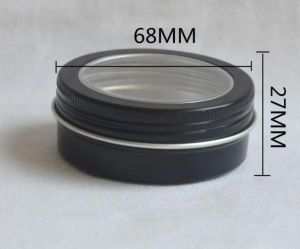 wholesale 2 oz Aluminum Tin Jar 60 ml Refillable Containers Bottle Clear Top Screw Lid Round Tins Container SN4169 LL