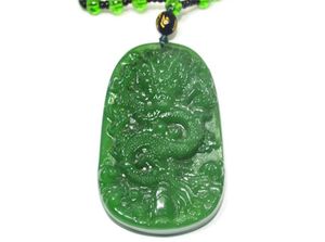 Natural Green Handcarved Dragon Jade Pendant Necklace Jewelry Gift Gemstone Whole8482324