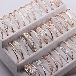 10pcs / lot Mix Style Plaqué Or Cristal Strass Bracelets Bracelet Pour DIY Bijoux De Mode CR16269h