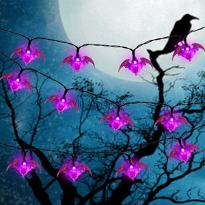 LED -strängar Party Halloween Decoration Solar LED Bat String Light 10m Waterproof Garland för hem/inomhus/utomhus/Thanksgiving/Festival/Party Decor HKD230919