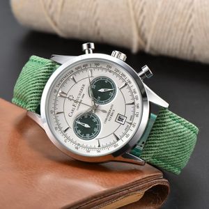 2023Luxury Men's Luxury Quartz Watch Business Leisure Fashion Five-pin Multifunctional Calendar Cloth Band Watches