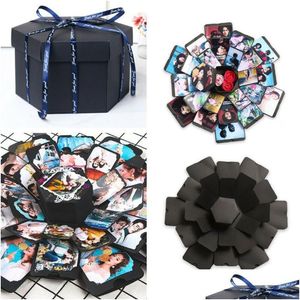 Decorazioni natalizie Scrapbook Explosion Box Po Fatti a mano Mti-Layer Regali a sorpresa Fai da te Amore Memoria Anniversario Consegna a domicilio Gard Dhh6U