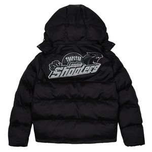 Herrenjacken Trapstar London SHOOTERS HOODED PUFFER JACKET BLACK REFLECTIVE Pufferjacke bestickter Thermo-Hoodie Herren Wintermantel Tops 230918