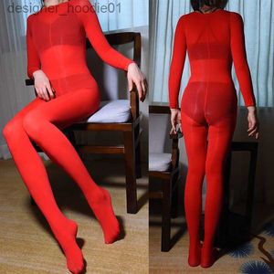 Women's Thermal Underwear Sexy Lingerie Lady 120D Thick Velvet Bodystockings Crothless Tights Teddies Open Crotch Bodysuit Women Thermal Underwear L230919