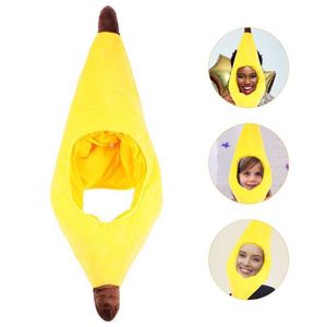 Costume di Halloween per adulti Copricapo di banana Divertente cappello da festa Novità Copricapo decorativo Morbido cotone Pp Bambino 230920