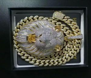 Mens Jewelry Hip Hop Iced Out Pendant Designer Necklace Bling Diamond Cuban Link Chain Big Pendants Lion Animal Rapper Accessories7164404