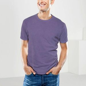 Camisas masculinas moda primavera e verão casual manga curta em torno do pescoço camisa de cor sólida top pesado algodão masculino grande alto