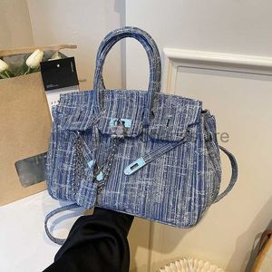 Umhängetaschen Retro Denim Horizontal Body Street Fashion Casual Messenger Bag Damen Retro Blue Handtasche DesignerSylishHandbagsStore