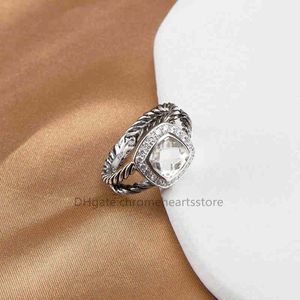 2024 Anel Moda Prata Jóias Designer Amor 18K Ouro para Anéis Mulheres Elegante Diamante Branco Topázio Zircão Clássico Hoop Senhoras Aniversário Banquete Presente