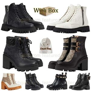 With Box Wholesale Boots High Heel Martin Boots Tall Leather Boot Zipper Desert Boots Lace Up Boot Combat Boot Snow Boots Womens Platform Shoe Outsole Boot With Box