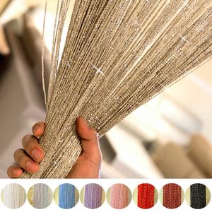 Cortina Porta de glitter String Silver Ribbon Shiny Tassel Flash Line Valance para Window Room Home Decoration 230919