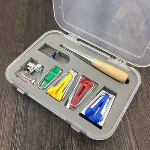 4 storlekar Set Tyg Clover Bias Tape Maker Binding Tool Set Machine Tool Sying Quilting Hemming Syverktyg 6mm 12mm 18mm 25mm209j