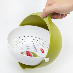 Storage Baskets Double Drain Basket Bowl Rice Washing Kitchen Sink Strainer Noodles Vegetables Fruit Gadget Colander Coladores De 275l