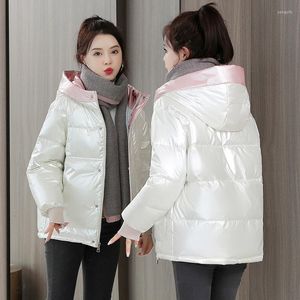 Women's Trench Coats Women Short Jacket Winter Thick Hooded Cotton Padded Female Korean Loose Puffer Parkas Ladies Oversize Outwear3XL