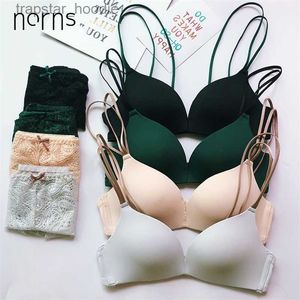 Комплекты бюстгальтеров Norns Fashion Soft Комплект нижнего белья кружевные трусики Нижнее белье Женщины Сексуальный комплект нижнего белья Кружевной комплект без косточек Beauty Cross back LJ201211 L230919