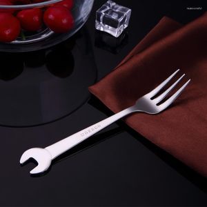 Forks Creative Long Tableware Tea Spoon Wrench Fork Cooking Accessories Picnic Camping Kitchen Tools