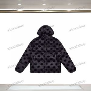 xinxinbuy Piumino da uomo firmato Piumino doppia lettera in tessuto jacquard manica lunga da donna bianco Nero marrone M-2XL