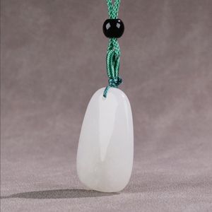 Colar de marca de jade branco natural pingentes personalizados para mulheres colares delicados para sempre amor colar joias simples joias de dama de honra joias preciosas