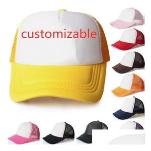 20 Colors Kids Trucker Cap Adt Mesh Caps Adjustable Baseball Snapback Hats Accept Custom Made Drop Delivery Dh1E7