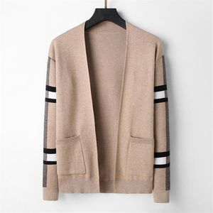23SS Men Women sweater jacket cashmere cardigan knitted V-neck loose striped sweater thin trench coat235Q