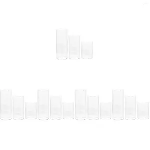 Candle Holders 15 Pcs Clear Jars Glass Cup Tall Holder Pillar Candles Desktop Cylinder