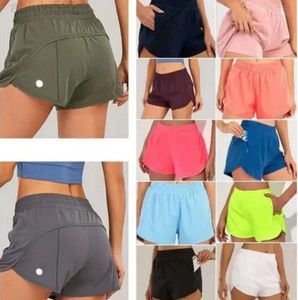 Lu Yoga Short Pants Brand Women Joga Stroje z wysokim pasa