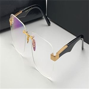 Mode recept glasögon konstnären i rimless ram klara ben optiska glasögon transparent lins enkel affärsstil för m307w