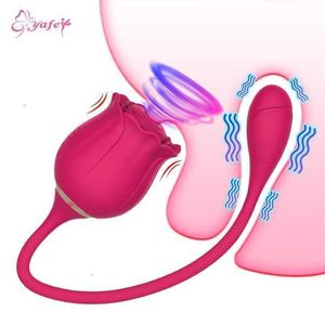 Sexspielzeug-Massagegerät für Erwachsene, Rosenform, Vagina-Saugvibrator, 10 Geschwindigkeiten, G-Punkt-Dildo, oraler Klitoris-Sauger, Stimulation, Erotik für Frauen