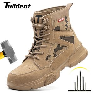 Boots Outdoor Men Work Boots Safety Shoes Anti-puncture Safety Boot Work Steel Toe Shoes Indestructible Desert Combat Boots Protective 230919