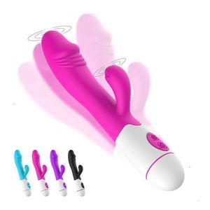 Sex Toy Massager 30 Frekvens Rabbit Vibrator Dual Vibrating Erotic Anal Vagina Massage Dildo Vibrators For Women G-Spot Masturbator