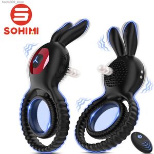 その他のヘルスビューティーアイテムSohimi Vibrating Cock Ring S Double Penis Ring Bunny Ears Adult s Cockring Vibrator Dildo