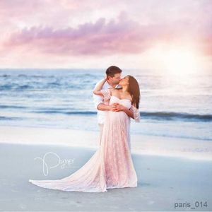 Maternity Dresses Maternity Photography Props Long Wedding Dress Lace Pregnancy Fancy Shooting Photo Summer Shoulderless Pregnant Clothes