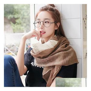 Spring Summer Women Scarf 180X90Cm Large Size Kerchief Beach Towel Cotton Linen Shawls Headband Travel Wrap Scarves Drop Delivery Dh4Ms