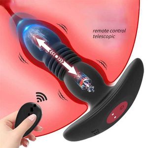 Sex Toy Massager Adults Telescopic Vibrating Butt Plug Anal Vibrator Wireless Remote for Women Ass Dildo Prostate Men Buttplug