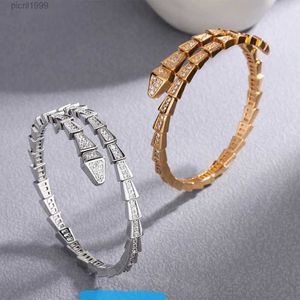 Plated 18k Full Opening Bracelet2023 new brick set snake bracelet woman silver bracelet yellow gold bracelet to send girlfriends gifts YJY