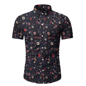 Camicia hawaiana con stampa paisley vintage da uomo 2020 di marca Slim Fit manica corta da uomo camicie eleganti da spiaggia camicia da festa maschile chemise Homme247M