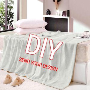 Blankets Custom Flannel Throw Blanket Personalized Fleece Blankets for Sofa Gift Customized DIY Drop Print on Demand 230919