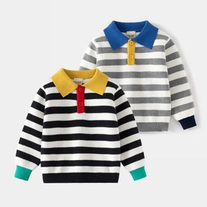 Pullover Striped Boys Sweters Toddler Baby Polo Obroź