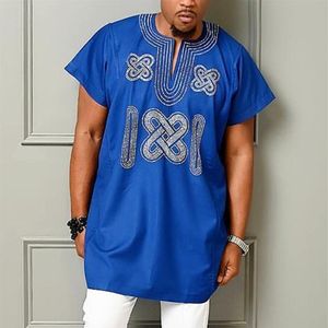 Roupas étnicas HD Bordado Dashiki Homens T-shirt Africano Outfit Manga Curta Camisas Moda Homem Streetwear Tradicional Casual Te232u