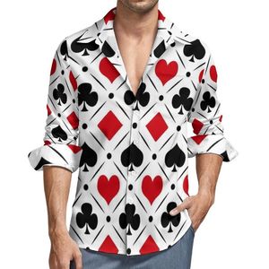 Männer Casual Hemden Poker Symbole Männliche Spielkarte Anzüge Hemd Langarm Trending Lustige Blusen Frühling Grafik Kleidung Plus Si246P