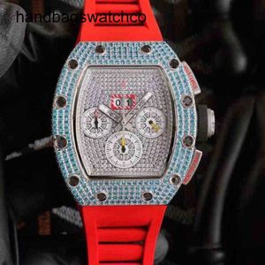 Richarmilles Orologio da donna Orologi da polso Orologio da polso di design da uomo di lusso meccanico Richa Leisure 011 Automatico con cassa in diamanti blu Nastro Ers Orologio da polso Swi frj